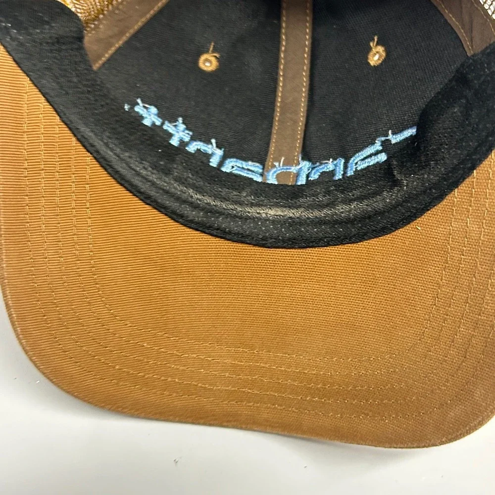 Carhartt Trucker Hat Brown Mens OSFM Mesh Back Snapback Logo Workwear